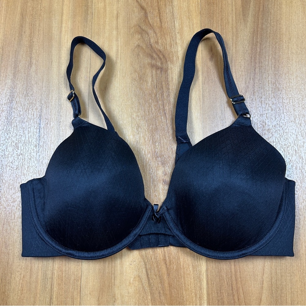 Vanity Fair Black T-Shirt‎ Bra 36C Underwire Smooth Full Coverage